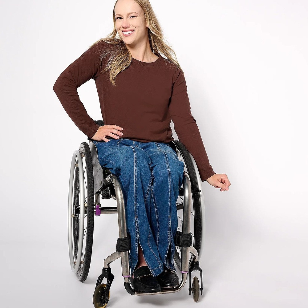 Denim & Co. Women's‎ Medium Wash Sz 10 Adaptive Front Seam Jean Wheelchair Fit C